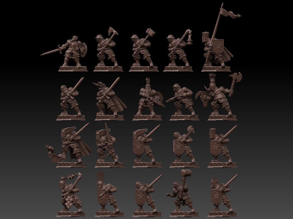 Medieval Knights Megapack 3D print model_12