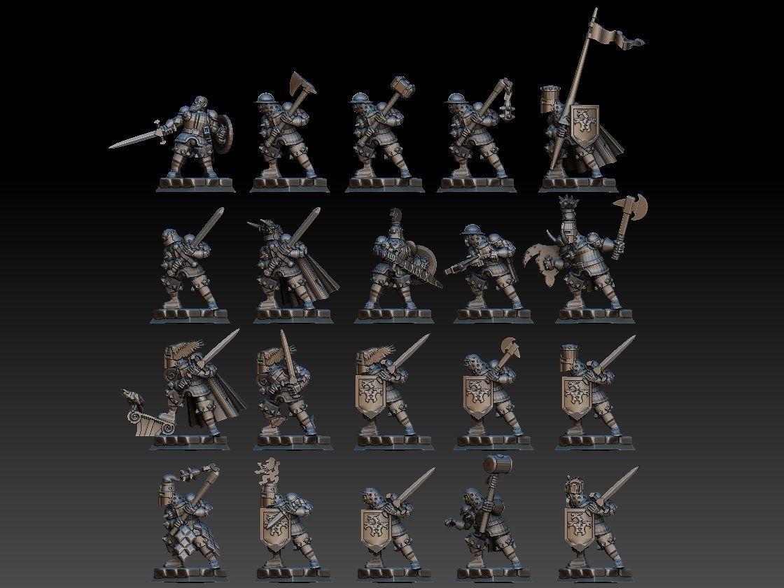 Medieval Knights Megapack 3D print model_13