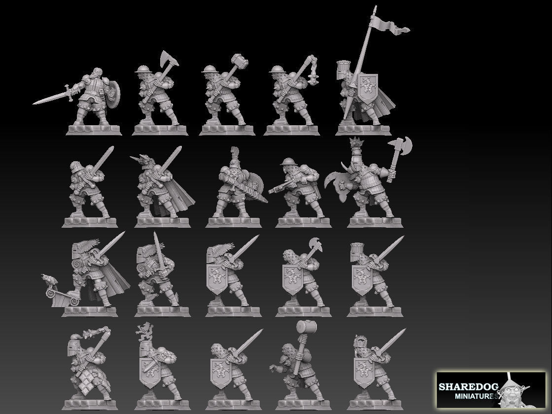 Medieval Knights Megapack 3D print model_2
