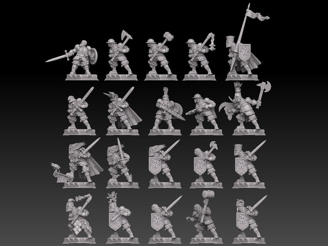 Medieval Knights Megapack 3D print model_8