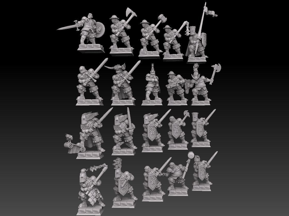 Medieval Knights Megapack 3D print model_10