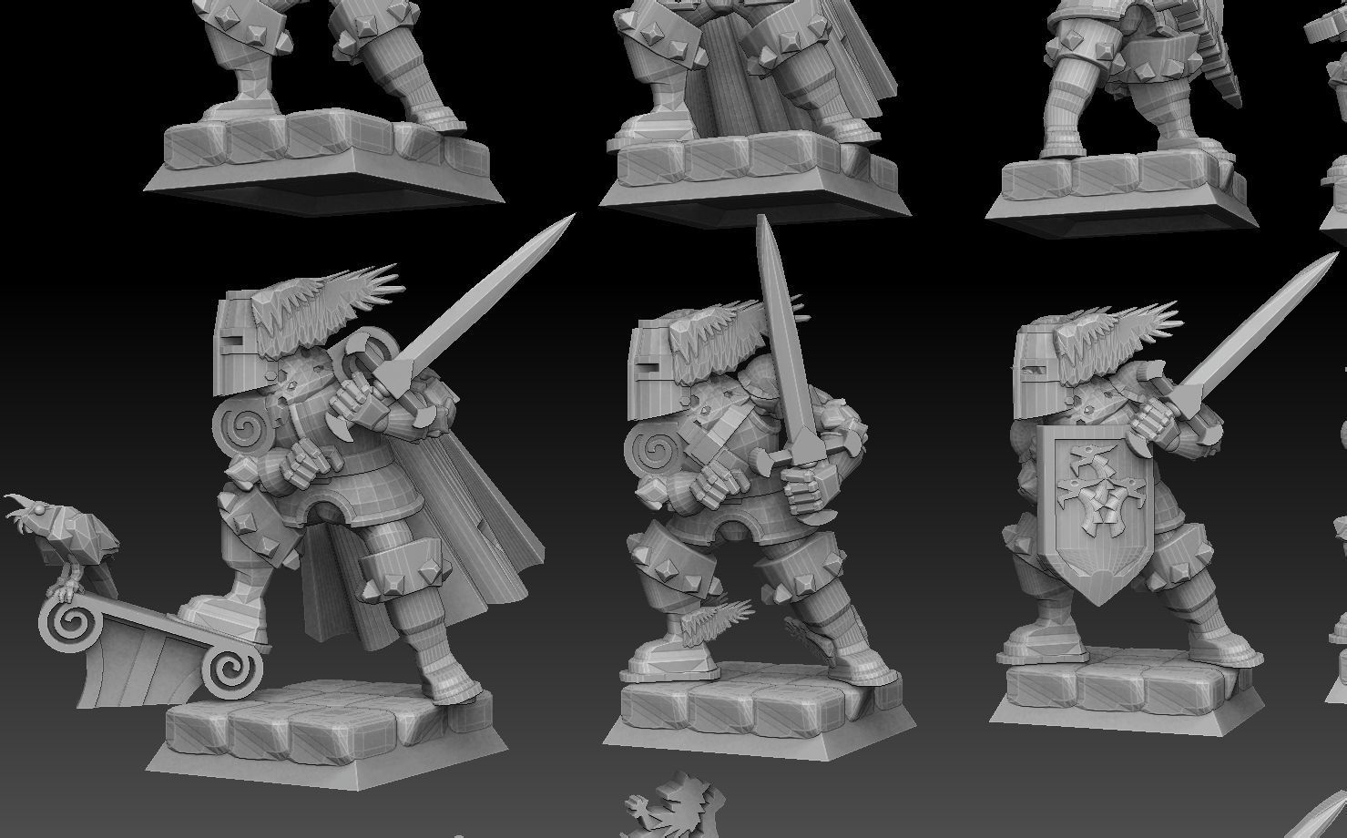 Medieval Knights Megapack 3D print model_4