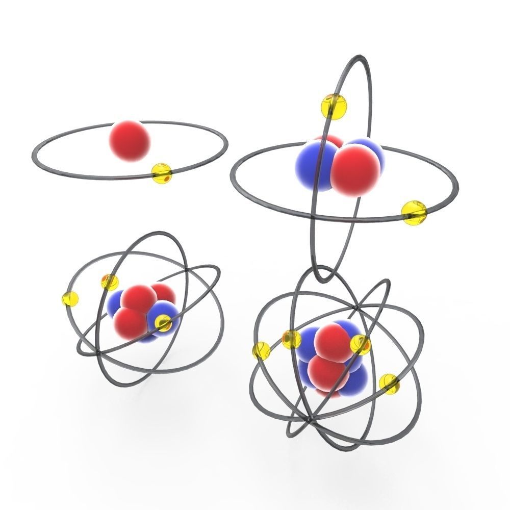 Atoms Low-poly 3D model_1