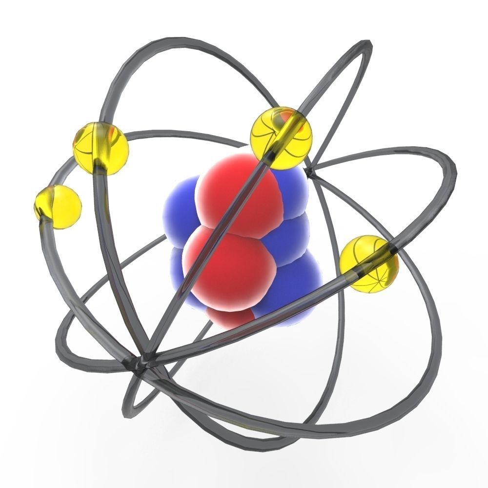 Atoms Low-poly 3D model_4