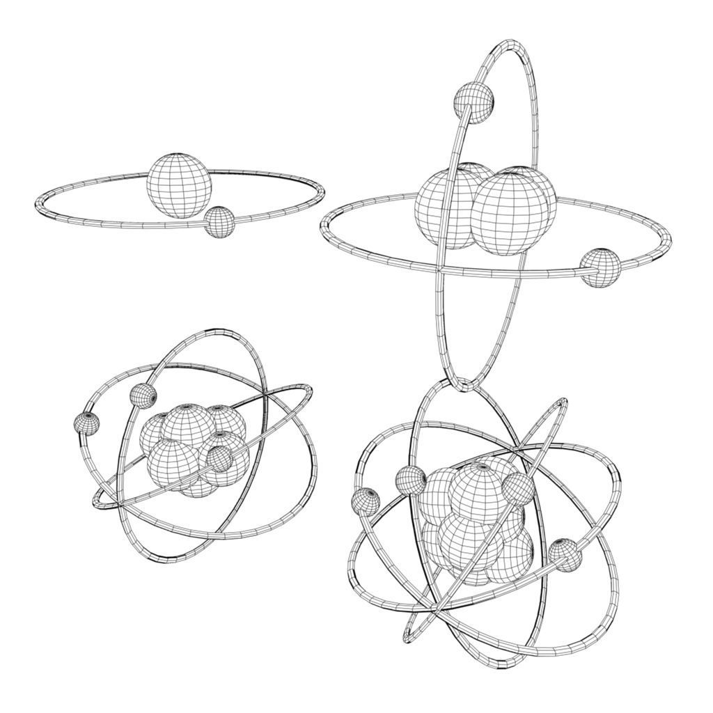 Atoms Low-poly 3D model_5