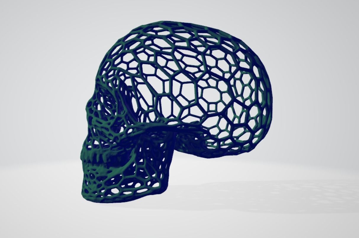 Voronoi Skull 3D print model_12