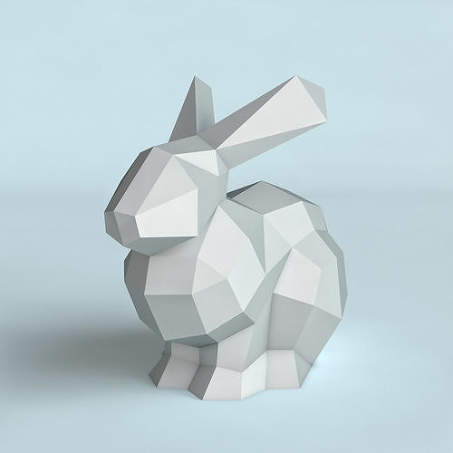 Rabbit poly triangular 3D print model