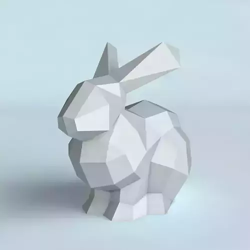 Rabbit poly triangular 3D print model