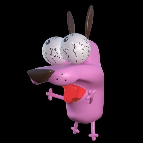 Courage the cowardly Dog 3d Printing Pose 8 Low-poly 3D print model