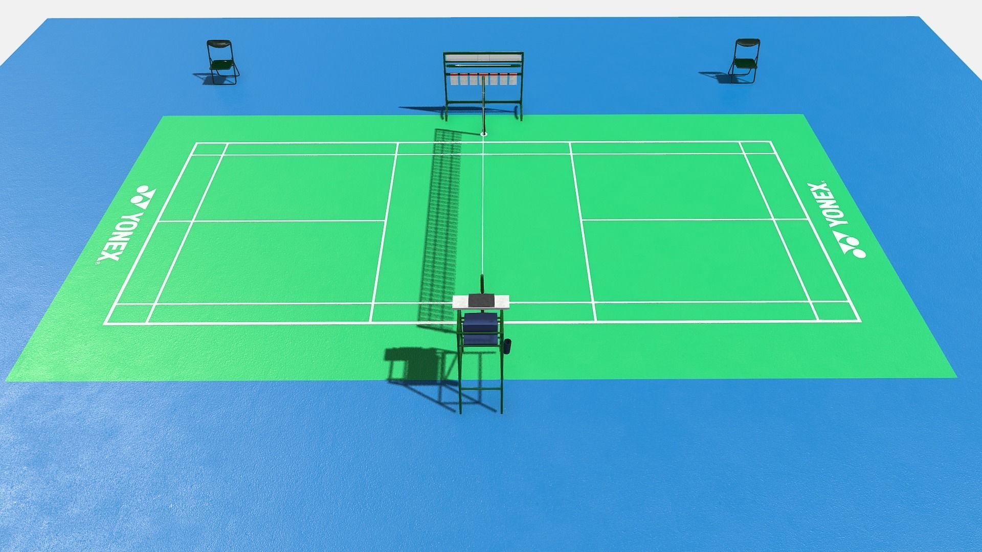Badminton Court Low-poly 3D model_7