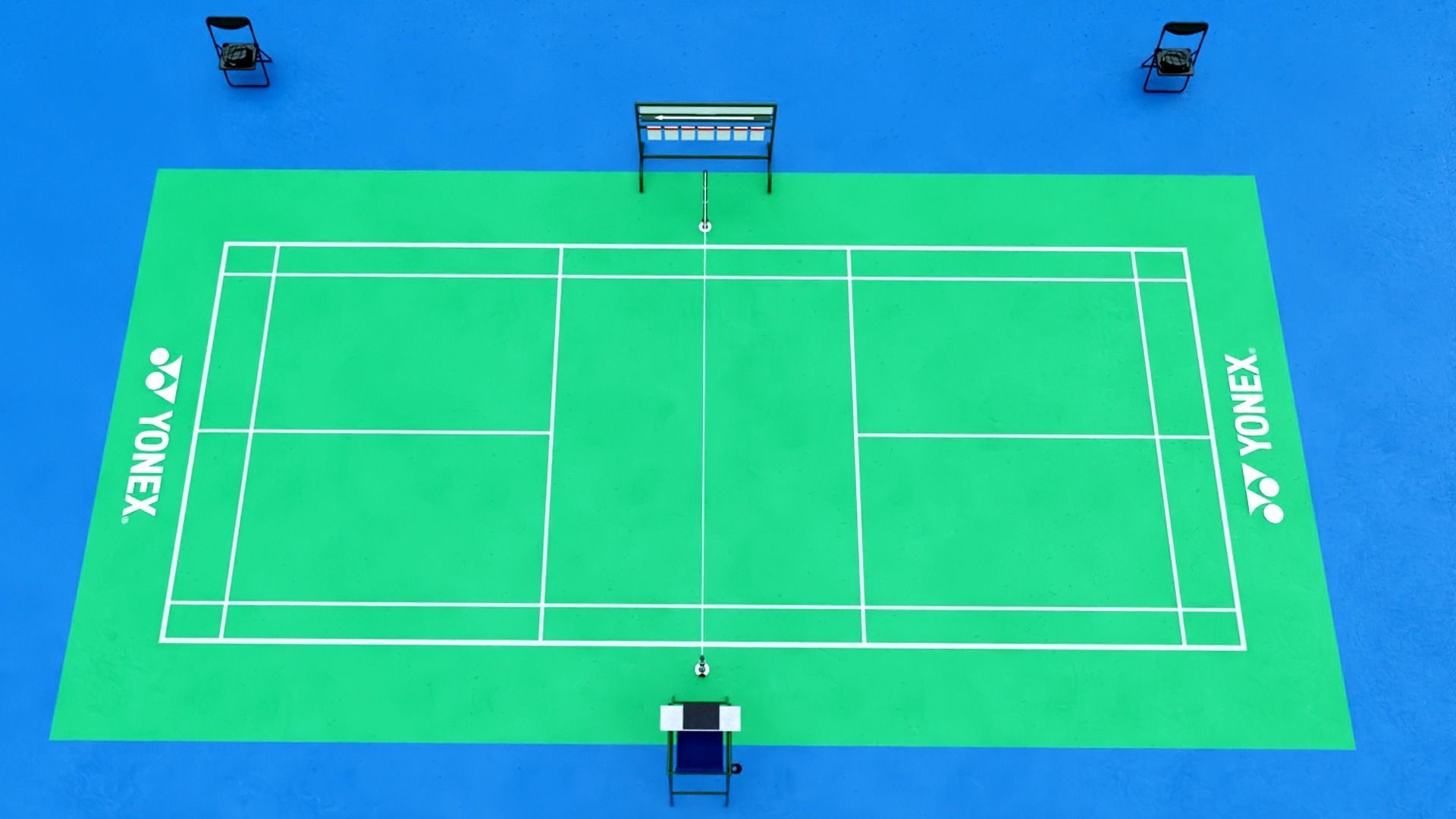 Badminton Court Low-poly 3D model_2