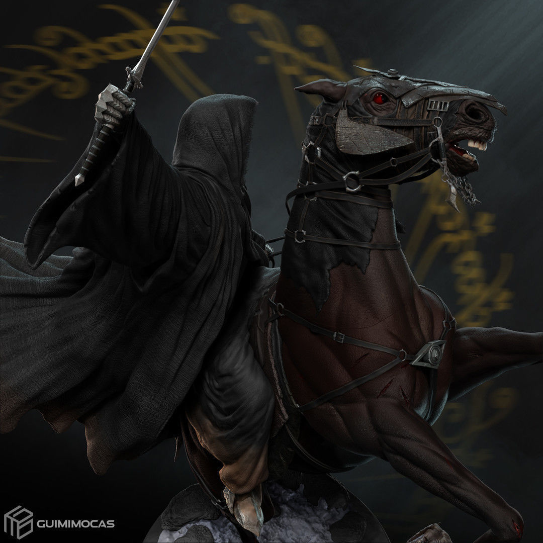Nazgul 3D model statue of lord of rings on horse 3D print model_2