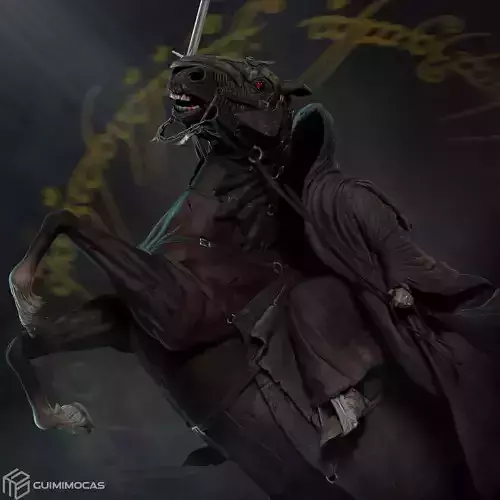 Nazgul 3D model statue of lord of rings on horse 3D print model