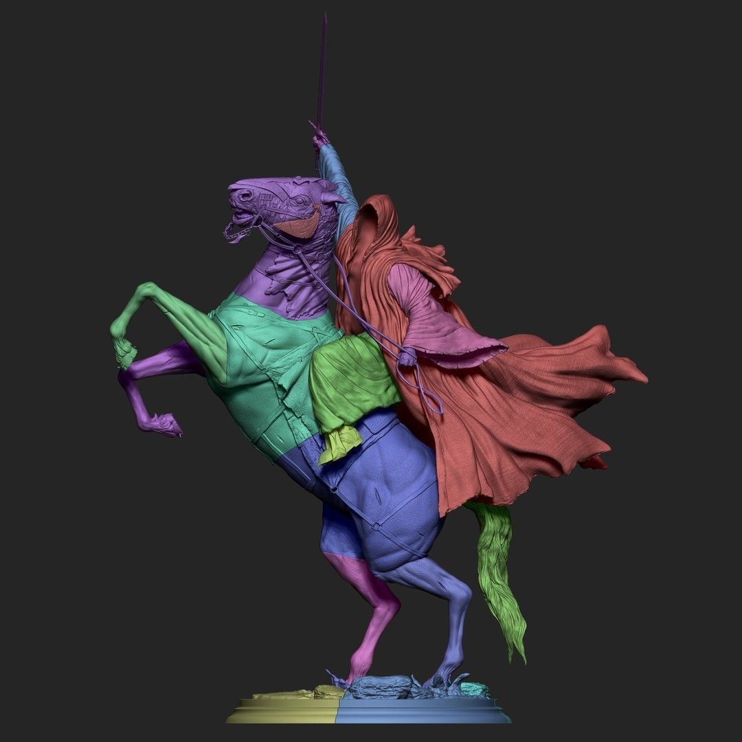 Nazgul 3D model statue of lord of rings on horse 3D print model_4