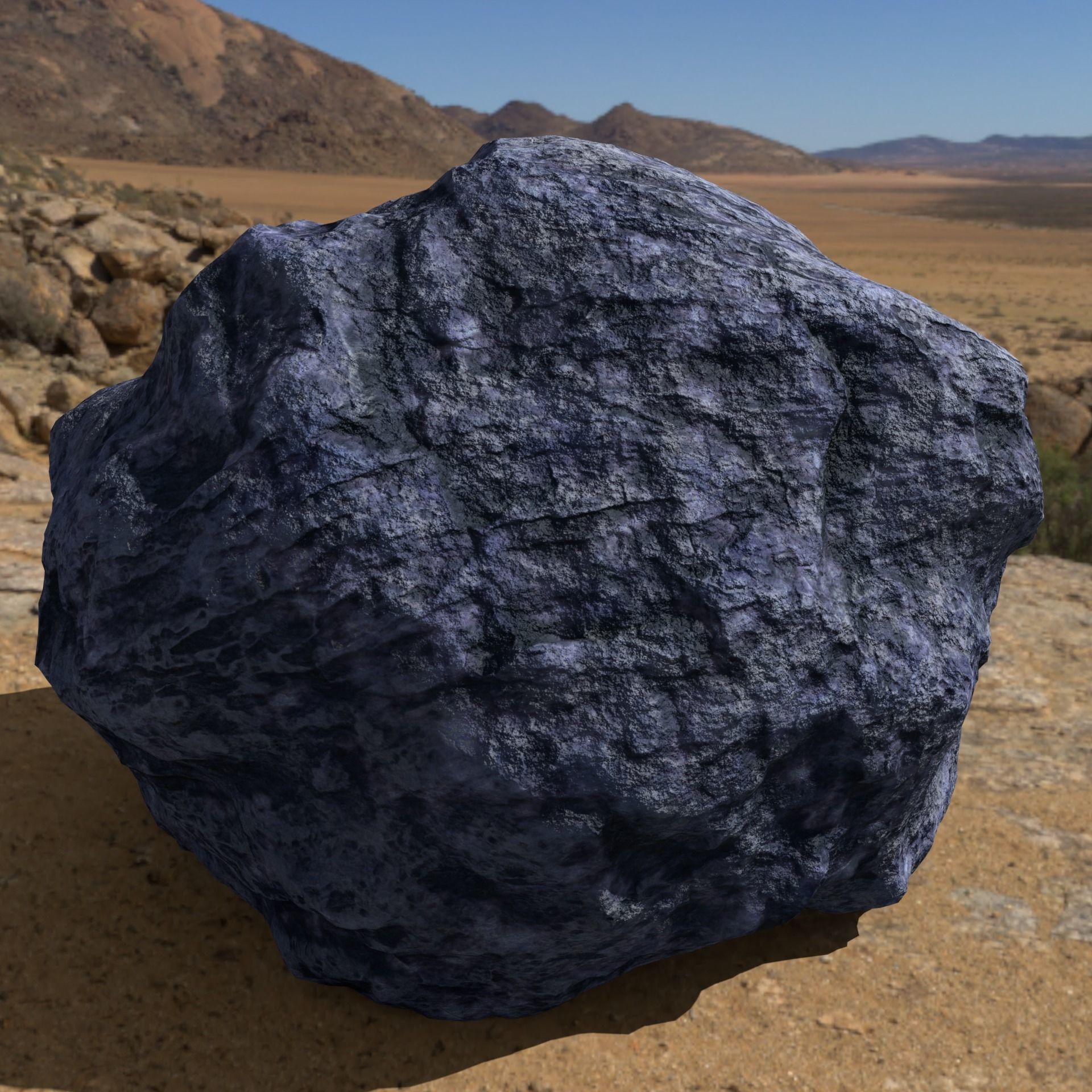 Hand Sculpted Alien Low Poly Rock CLiff - PBR  4k textures LODS Low-poly 3D model_8