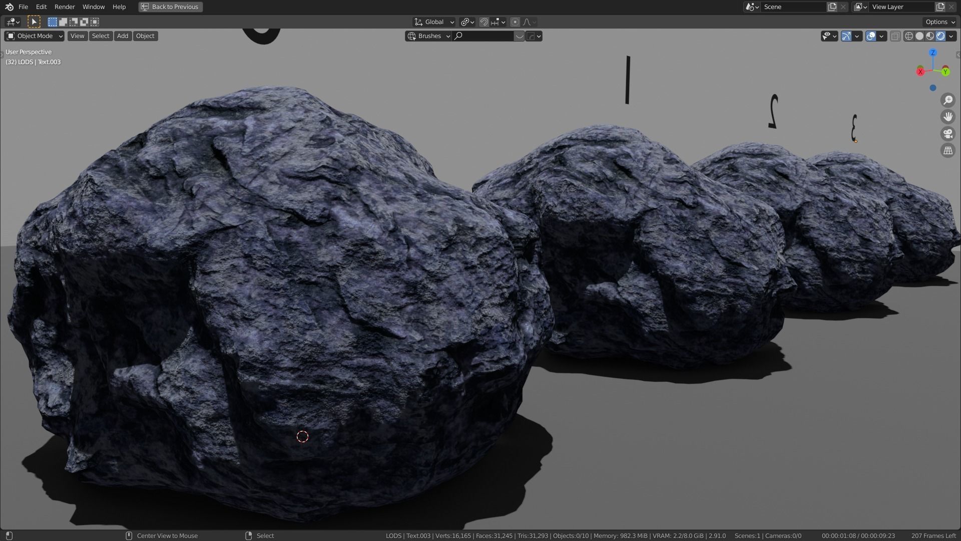 Hand Sculpted Alien Low Poly Rock CLiff - PBR  4k textures LODS Low-poly 3D model_5