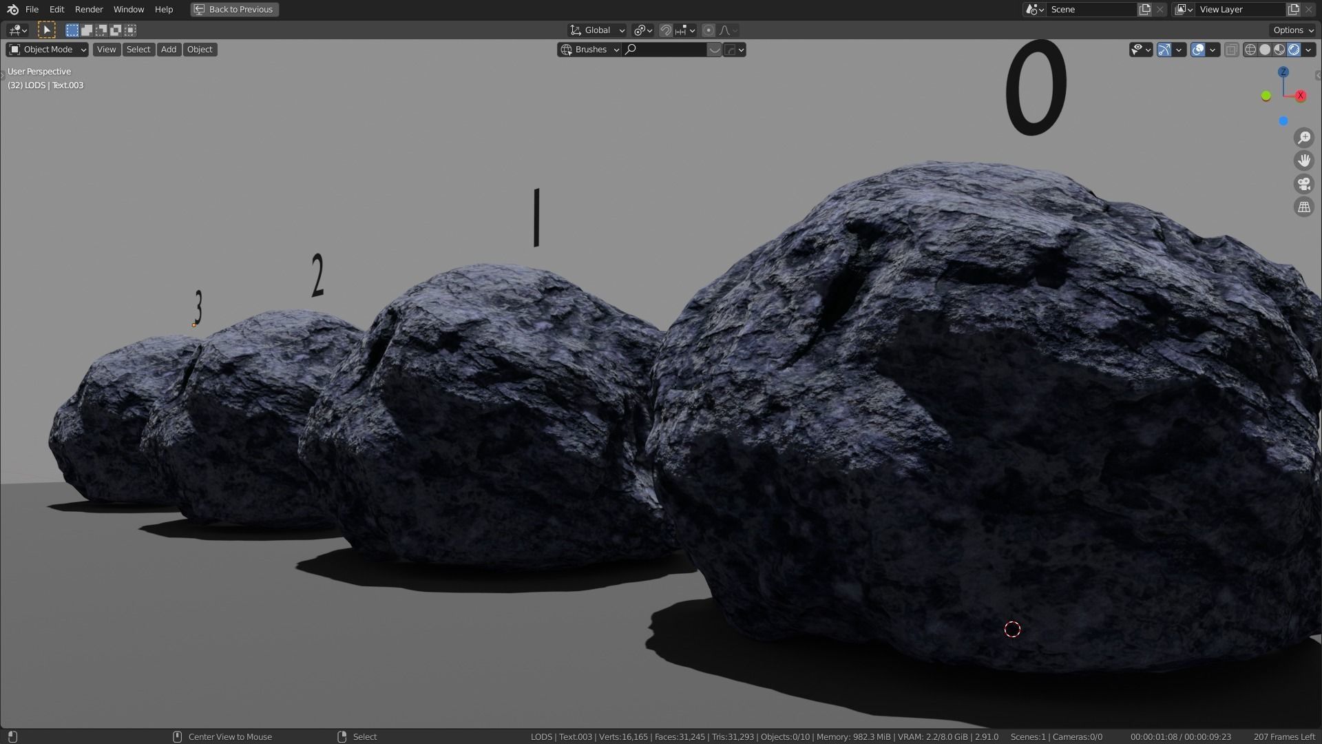 Hand Sculpted Alien Low Poly Rock CLiff - PBR  4k textures LODS Low-poly 3D model_4