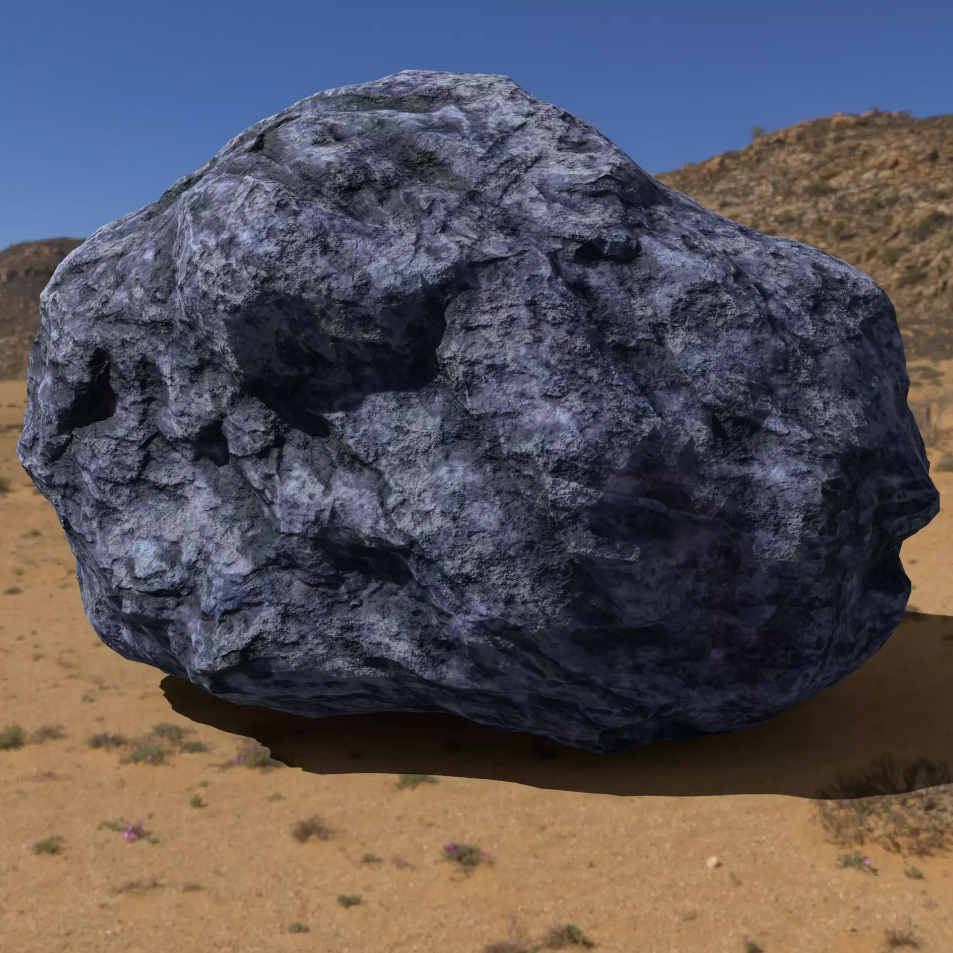 Hand Sculpted Alien Low Poly Rock CLiff - PBR  4k textures LODS Low-poly 3D model_0