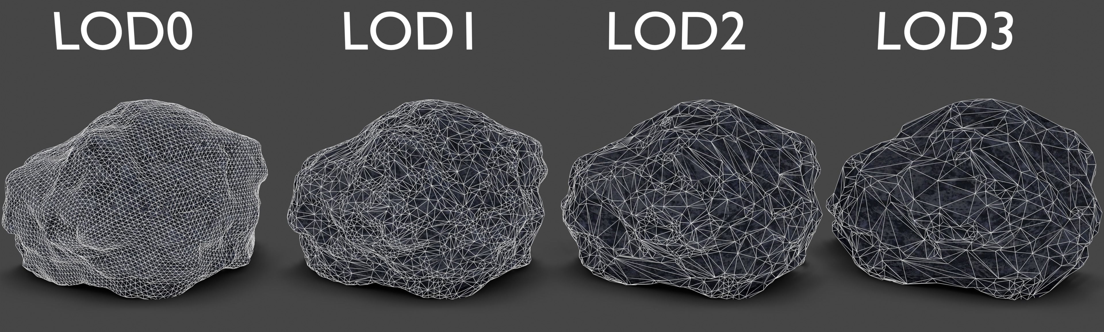 Hand Sculpted Alien Low Poly Rock CLiff - PBR  4k textures LODS Low-poly 3D model_16