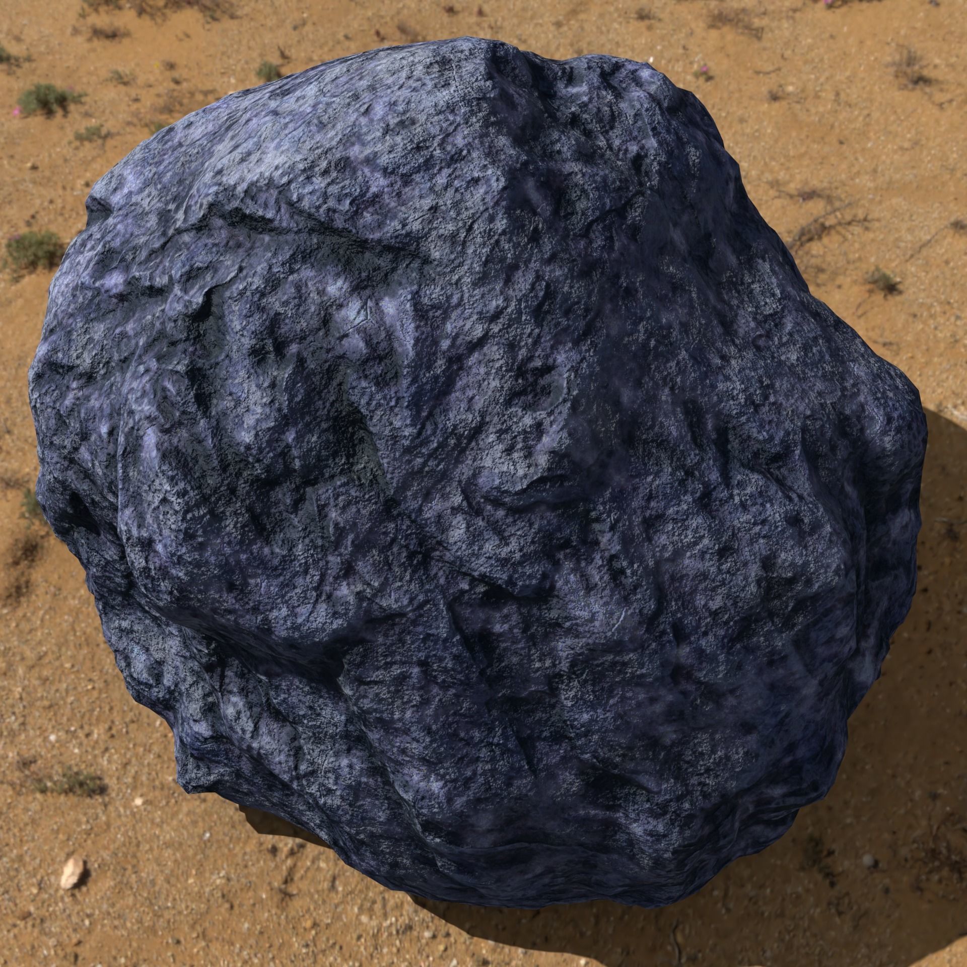 Hand Sculpted Alien Low Poly Rock CLiff - PBR  4k textures LODS Low-poly 3D model_12