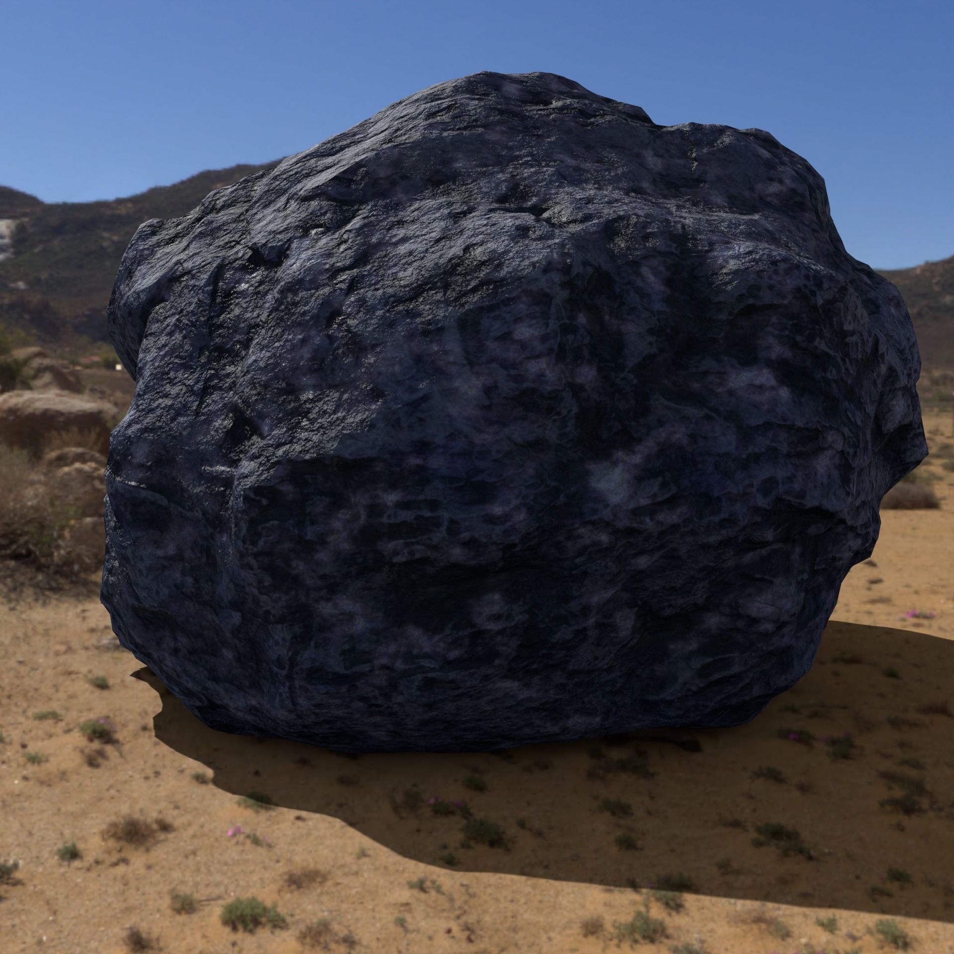 Hand Sculpted Alien Low Poly Rock CLiff - PBR  4k textures LODS Low-poly 3D model_6