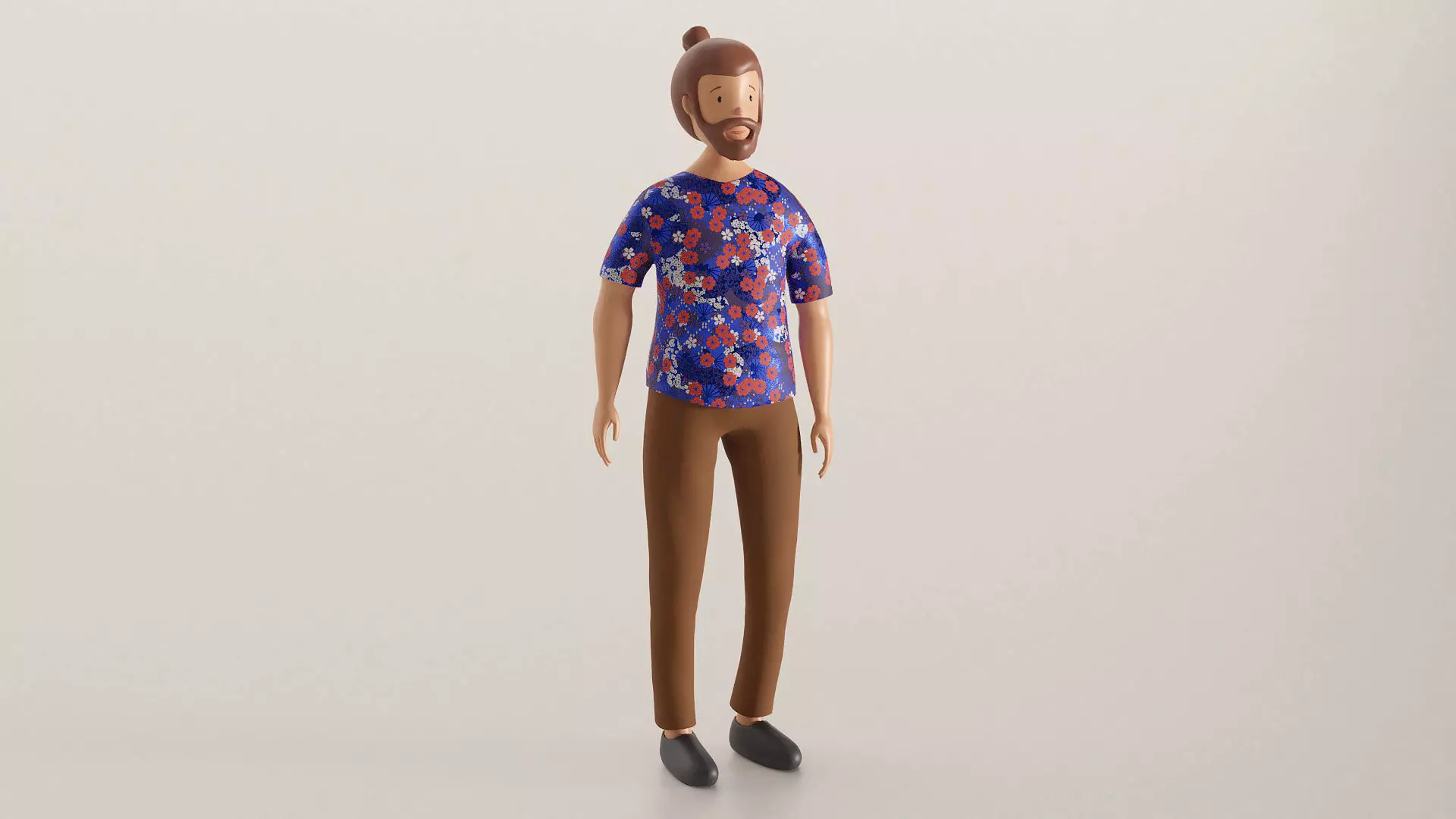 Male Character Low-poly 3D model_0