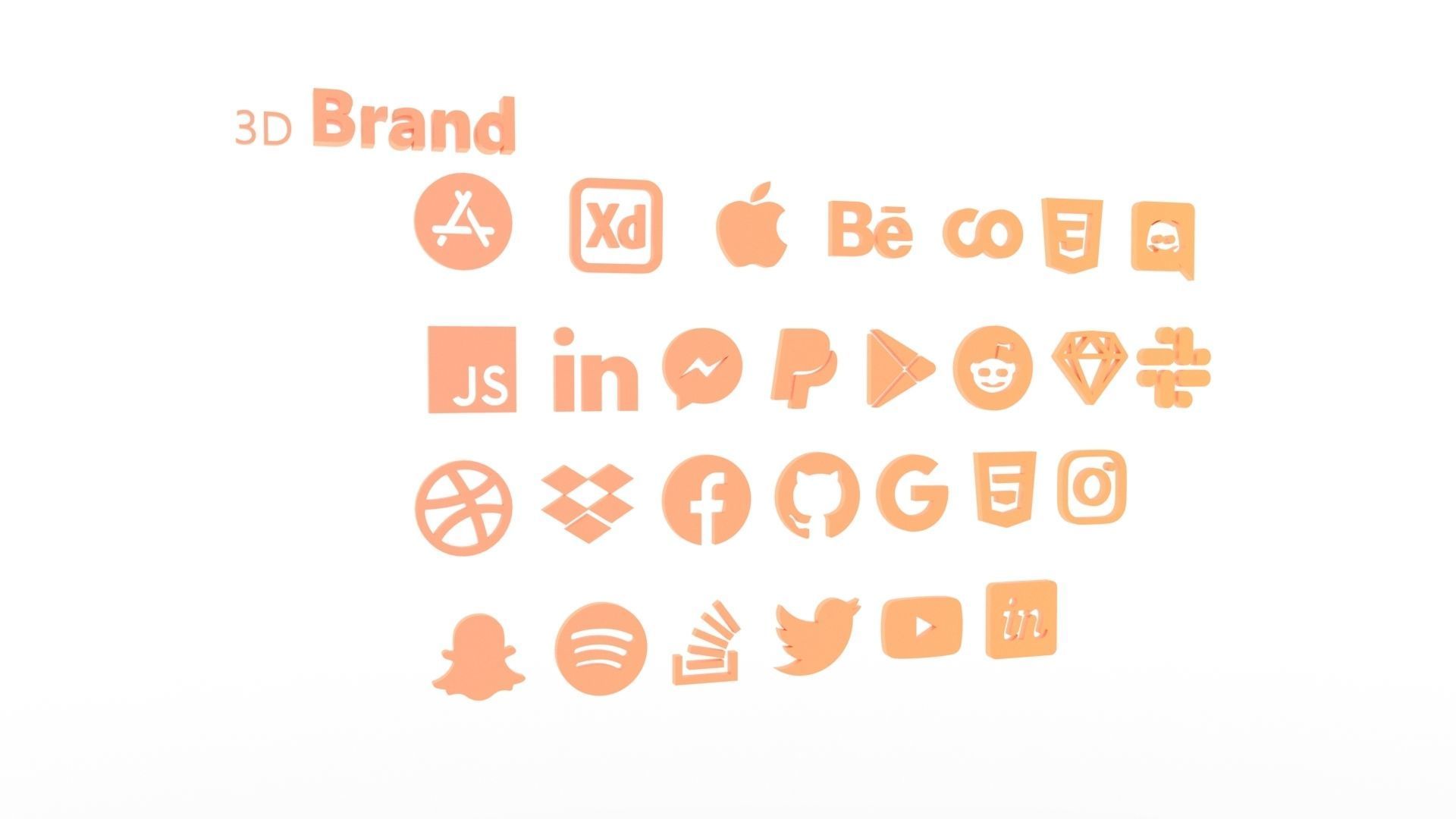 3D Brand Logos Free low-poly 3D model_1