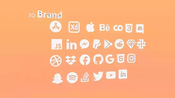 3D Brand Logos Free low-poly 3D model