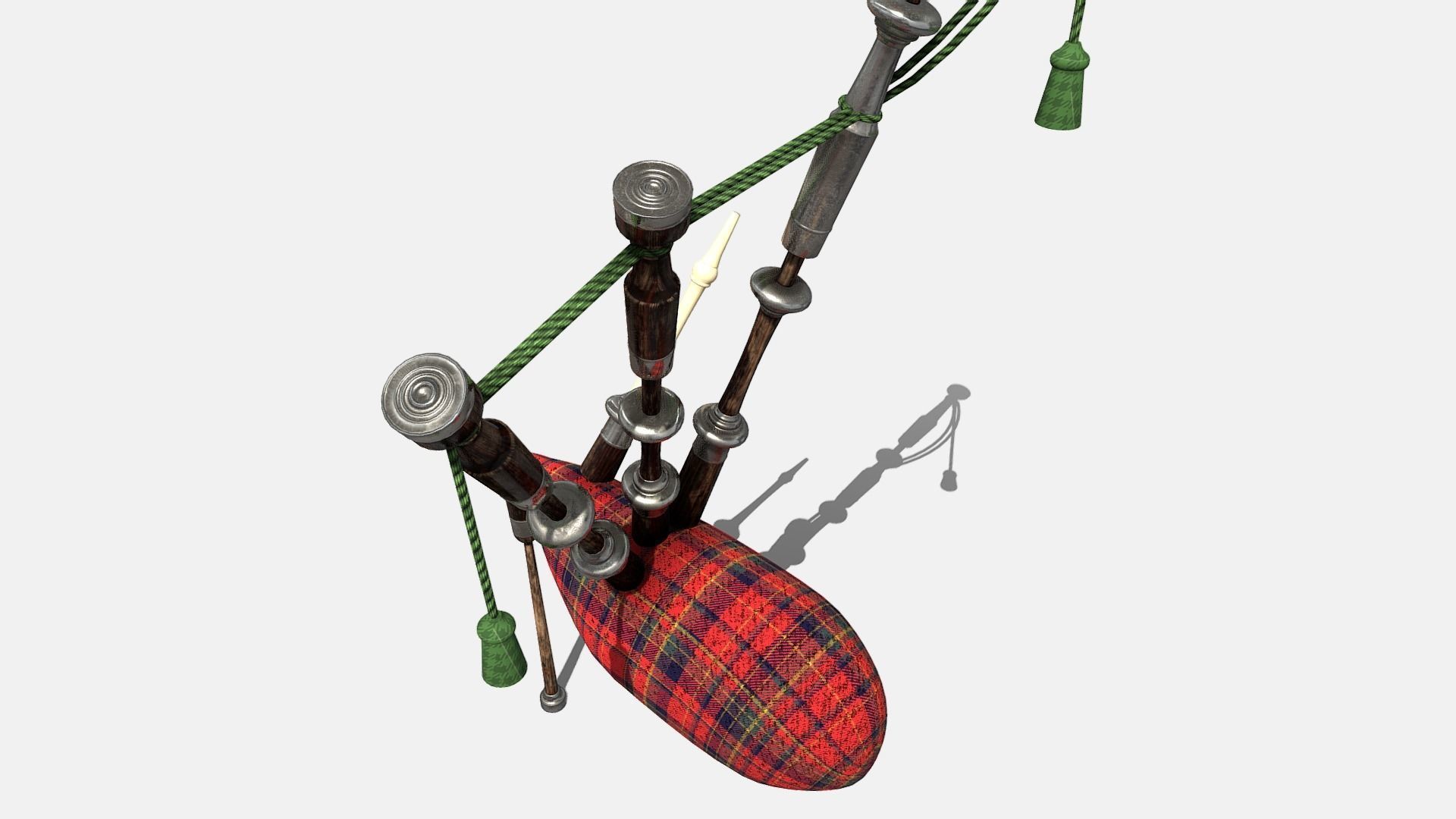 bagpipes bagpipe Low-poly 3D model_9