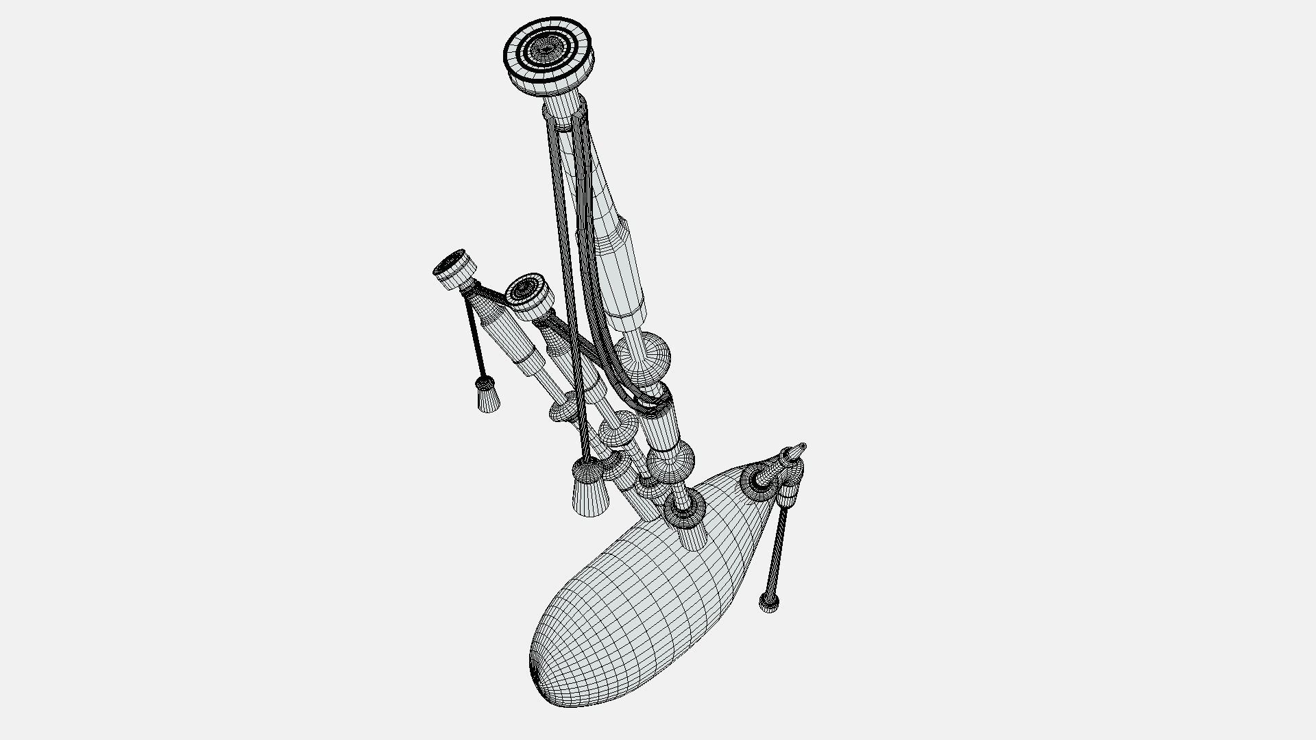 bagpipes bagpipe Low-poly 3D model_11