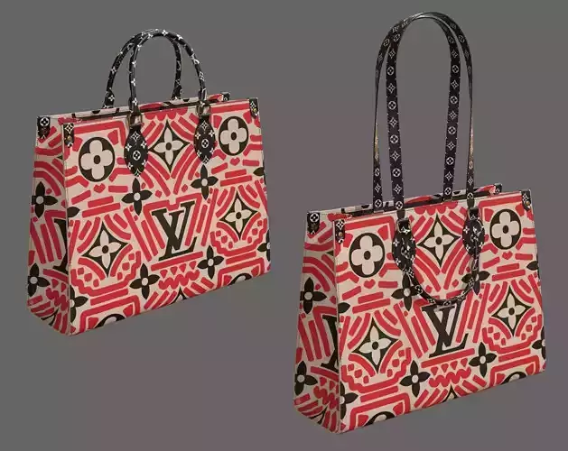 Louis Vuitton Bag Onthego Crafty Cream Red  Low-poly 3D model