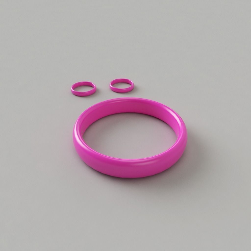 Bangle-Earrings ring with two rings 3D print model_0