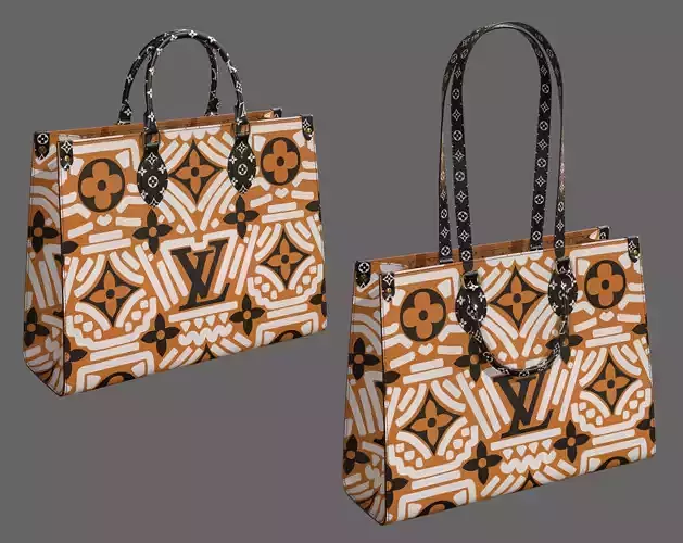 Louis Vuitton Bag Onthego Crafty Cream Caramel Low-poly 3D model