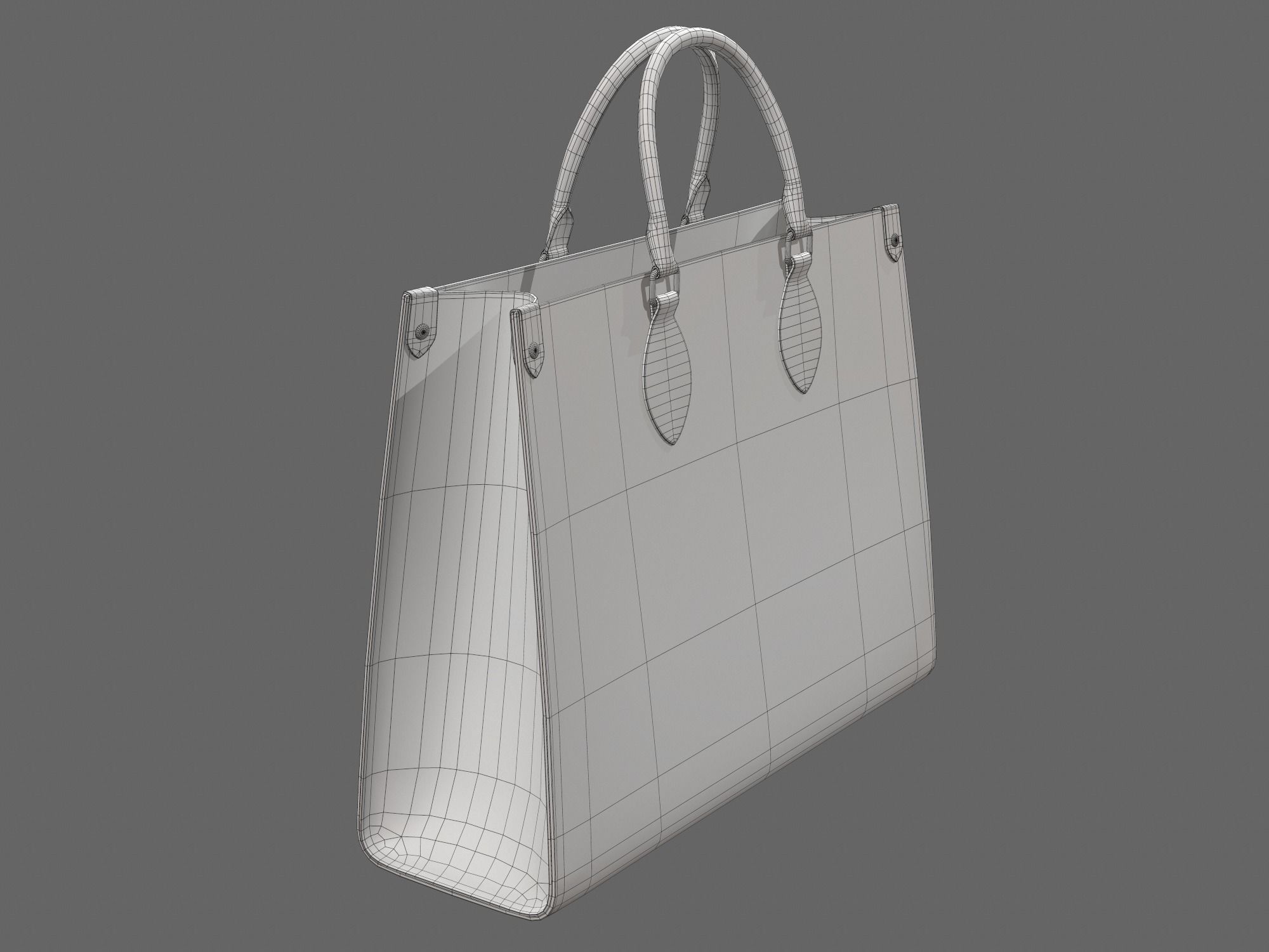 Louis Vuitton Bag Onthego Crafty Cream Caramel Low-poly 3D model_18