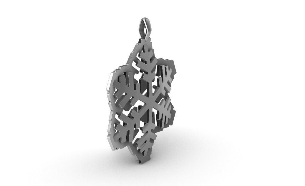 snowflake pendant  3D print model_3