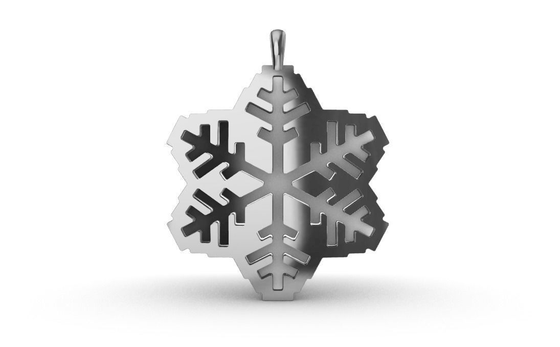 snowflake pendant  3D print model_6