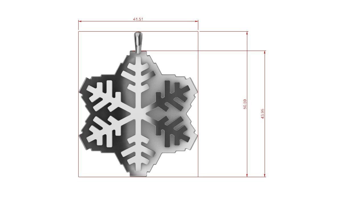 snowflake pendant  3D print model_7