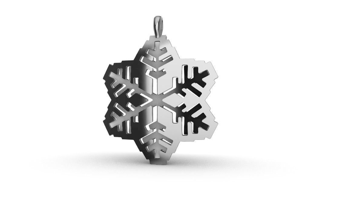 snowflake pendant  3D print model_2