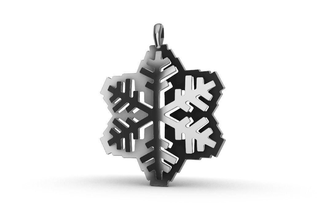 snowflake pendant  3D print model_4