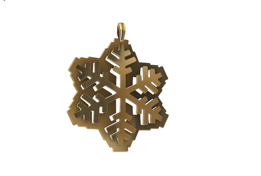 snowflake pendant  3D print model_1