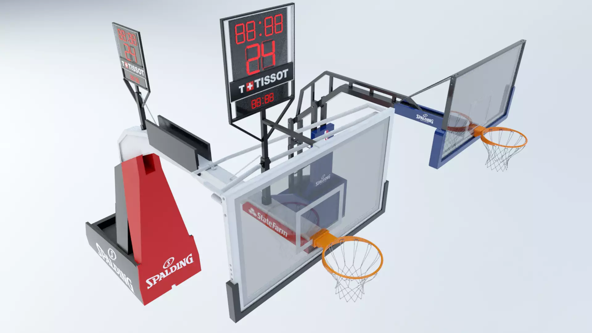 Basketball Hoop Low-poly 3D model_0