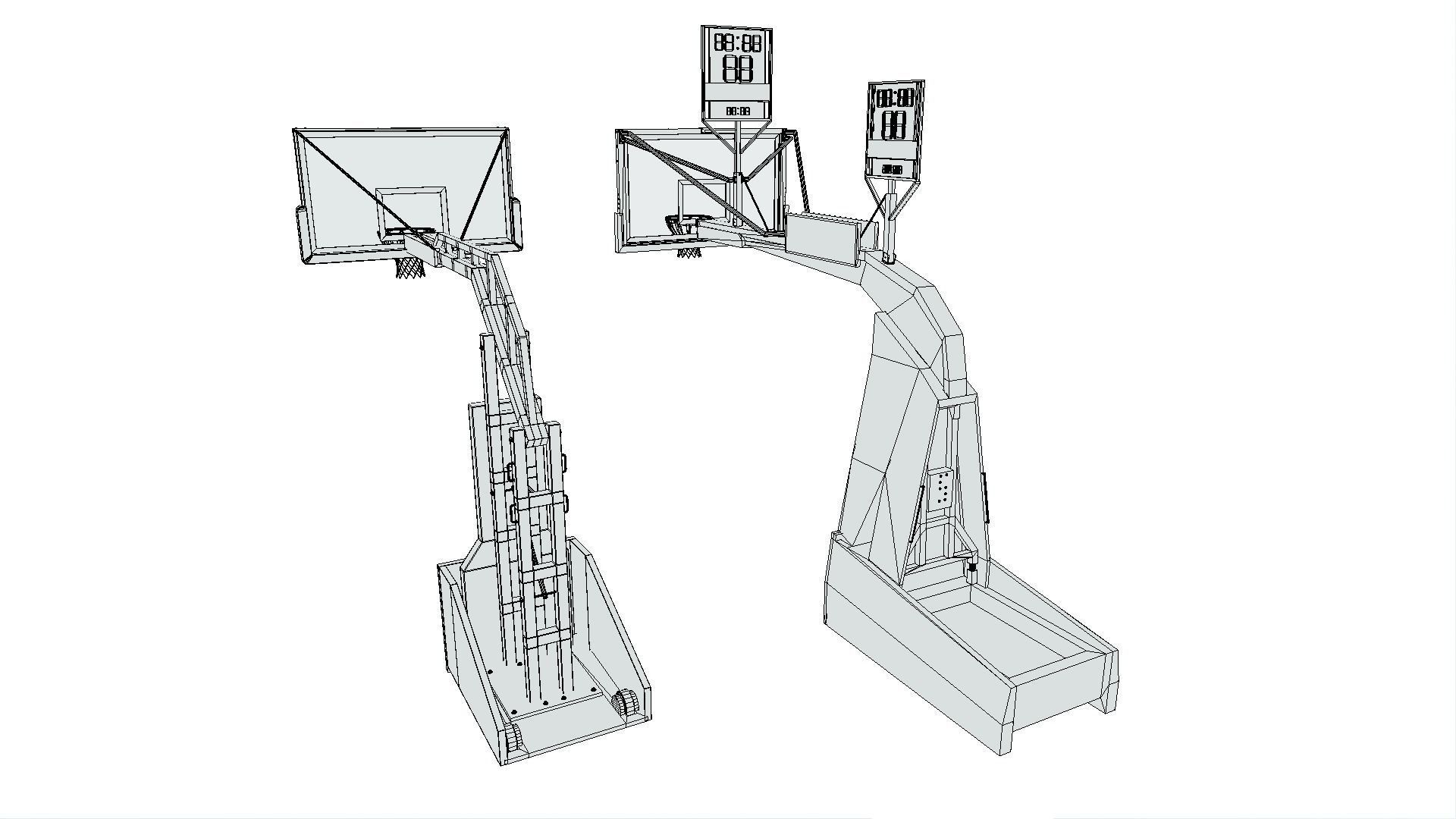 Basketball Hoop Low-poly 3D model_6