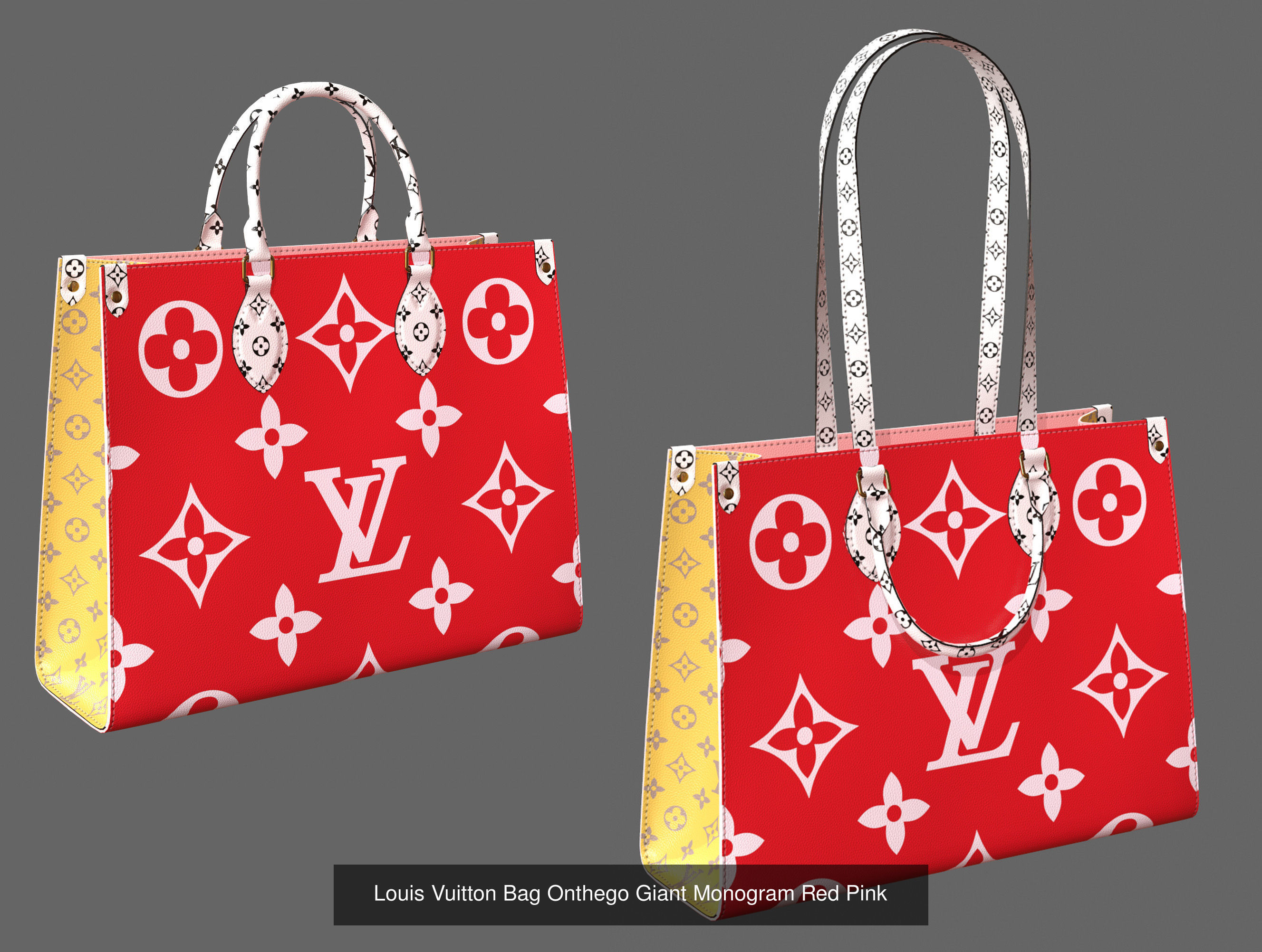 Louis Vuitton Onthego 12 Bags 3D Model Collection_9