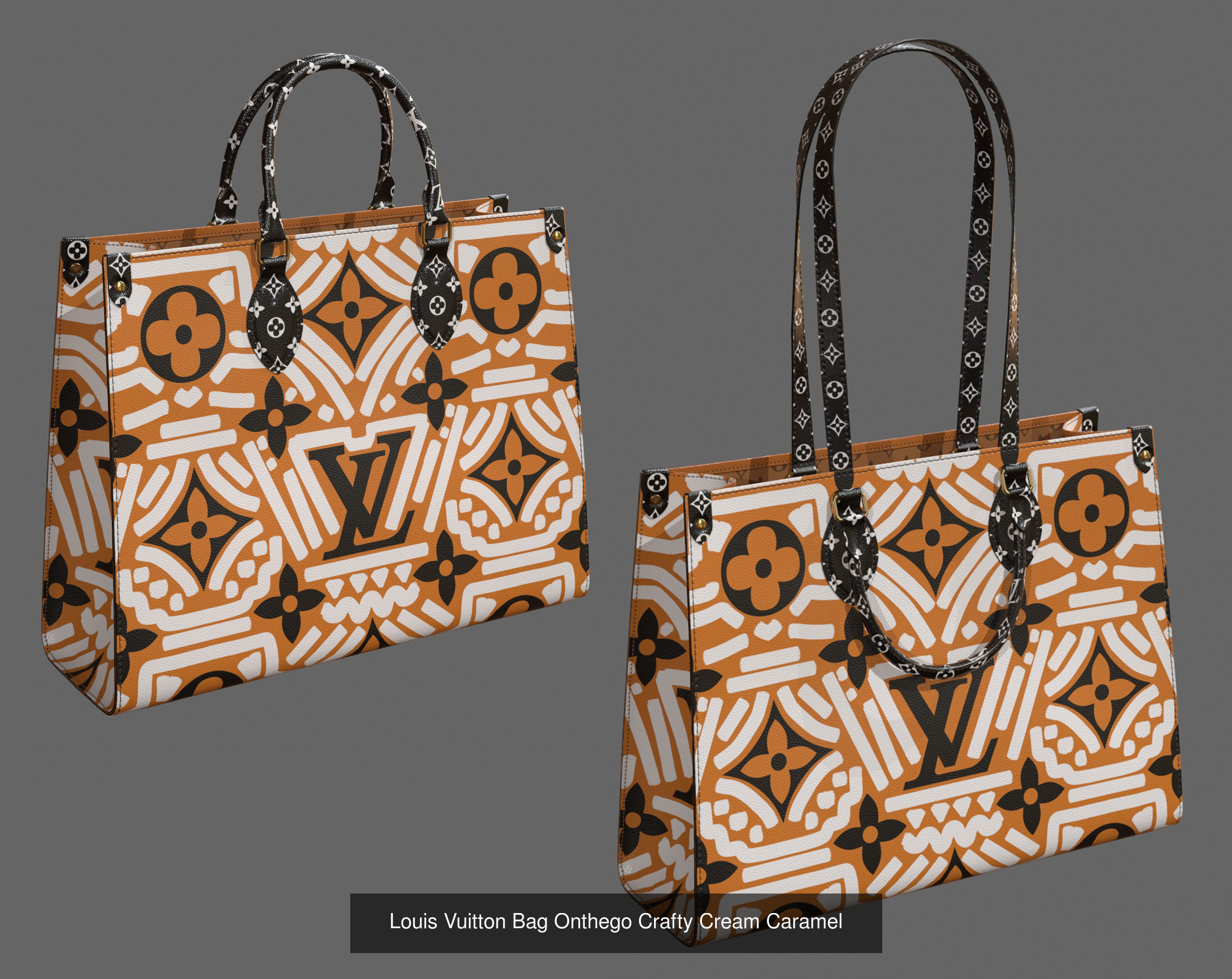 Louis Vuitton Onthego 12 Bags 3D Model Collection_1