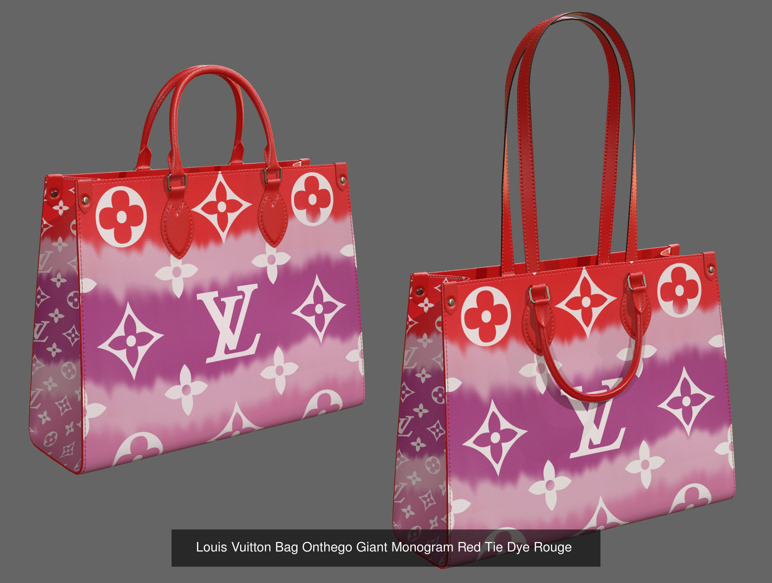 Louis Vuitton Onthego 12 Bags 3D Model Collection_6