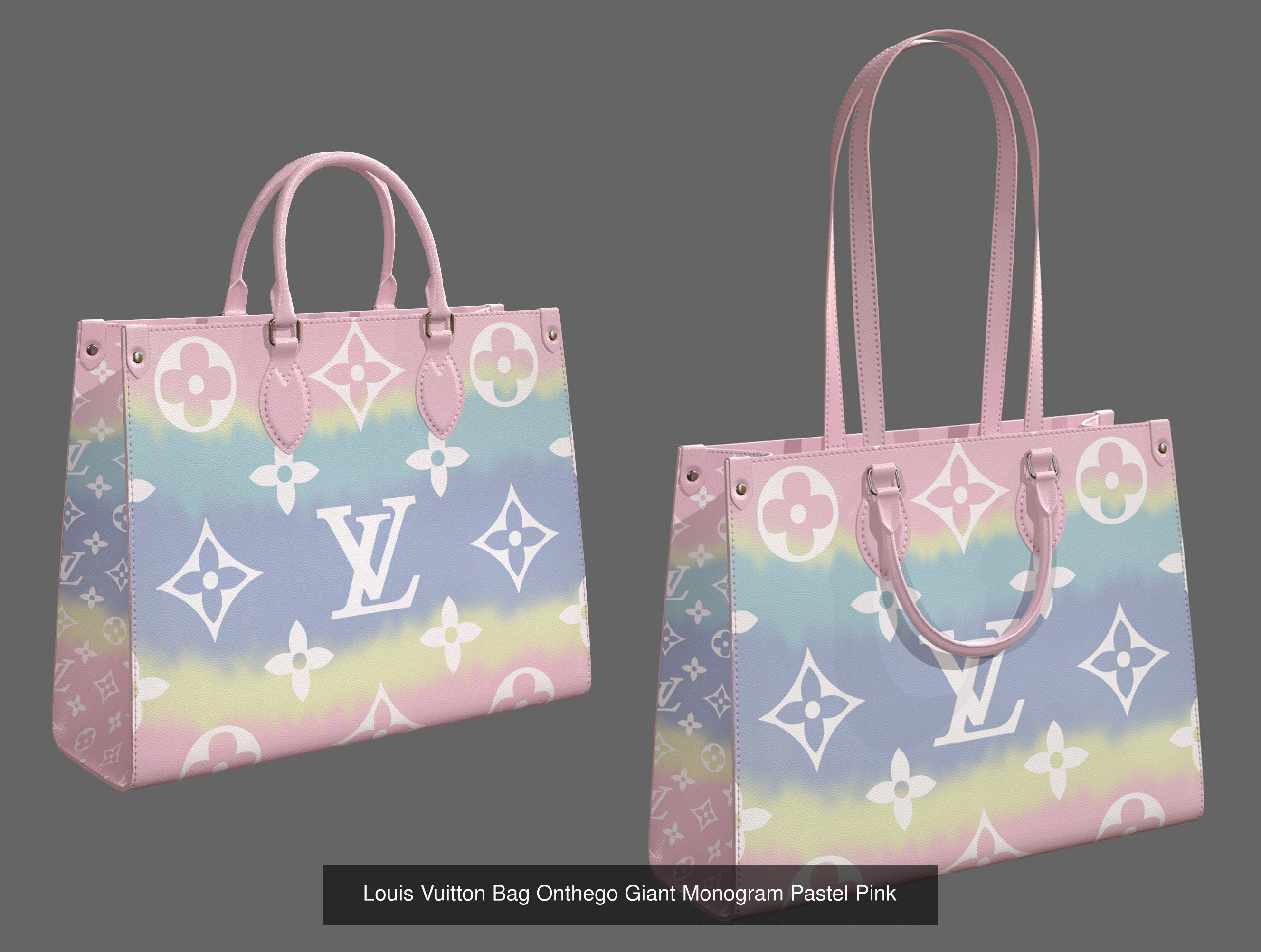 Louis Vuitton Onthego 12 Bags 3D Model Collection_7