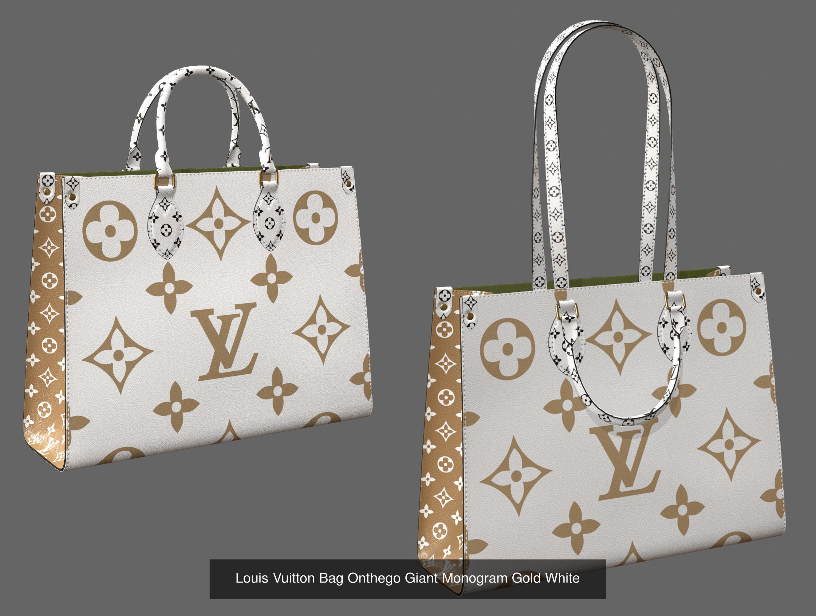 Louis Vuitton Onthego 12 Bags 3D Model Collection_11