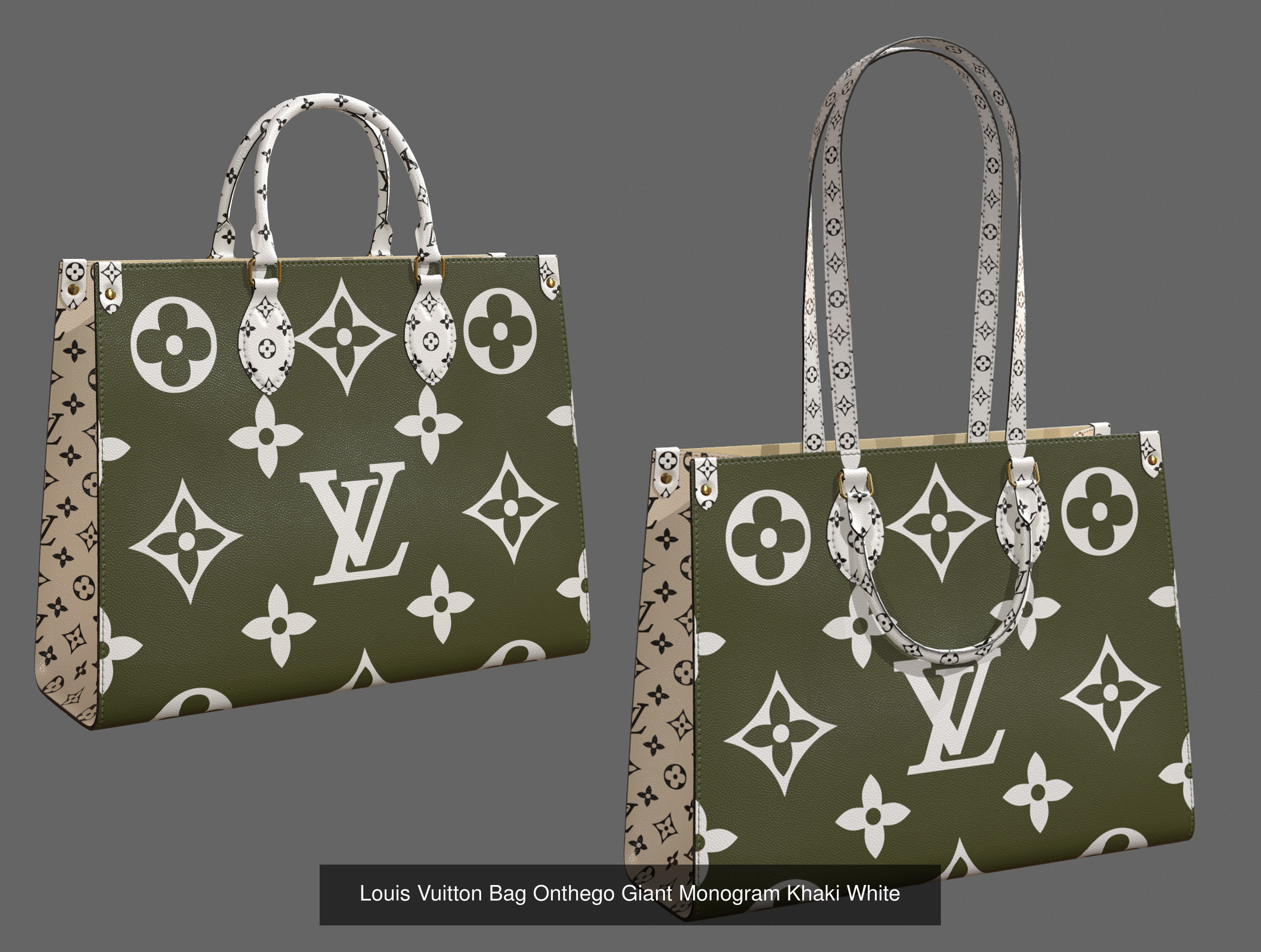 Louis Vuitton Onthego 12 Bags 3D Model Collection_3