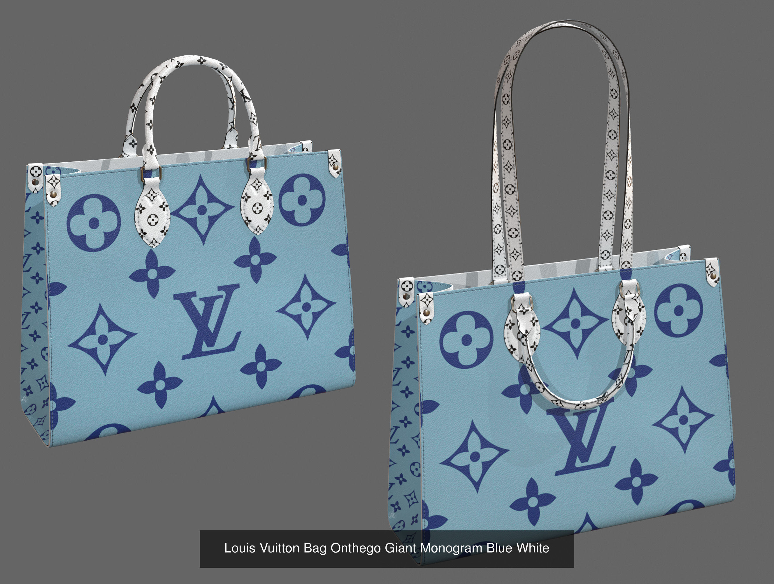 Louis Vuitton Onthego 12 Bags 3D Model Collection_10