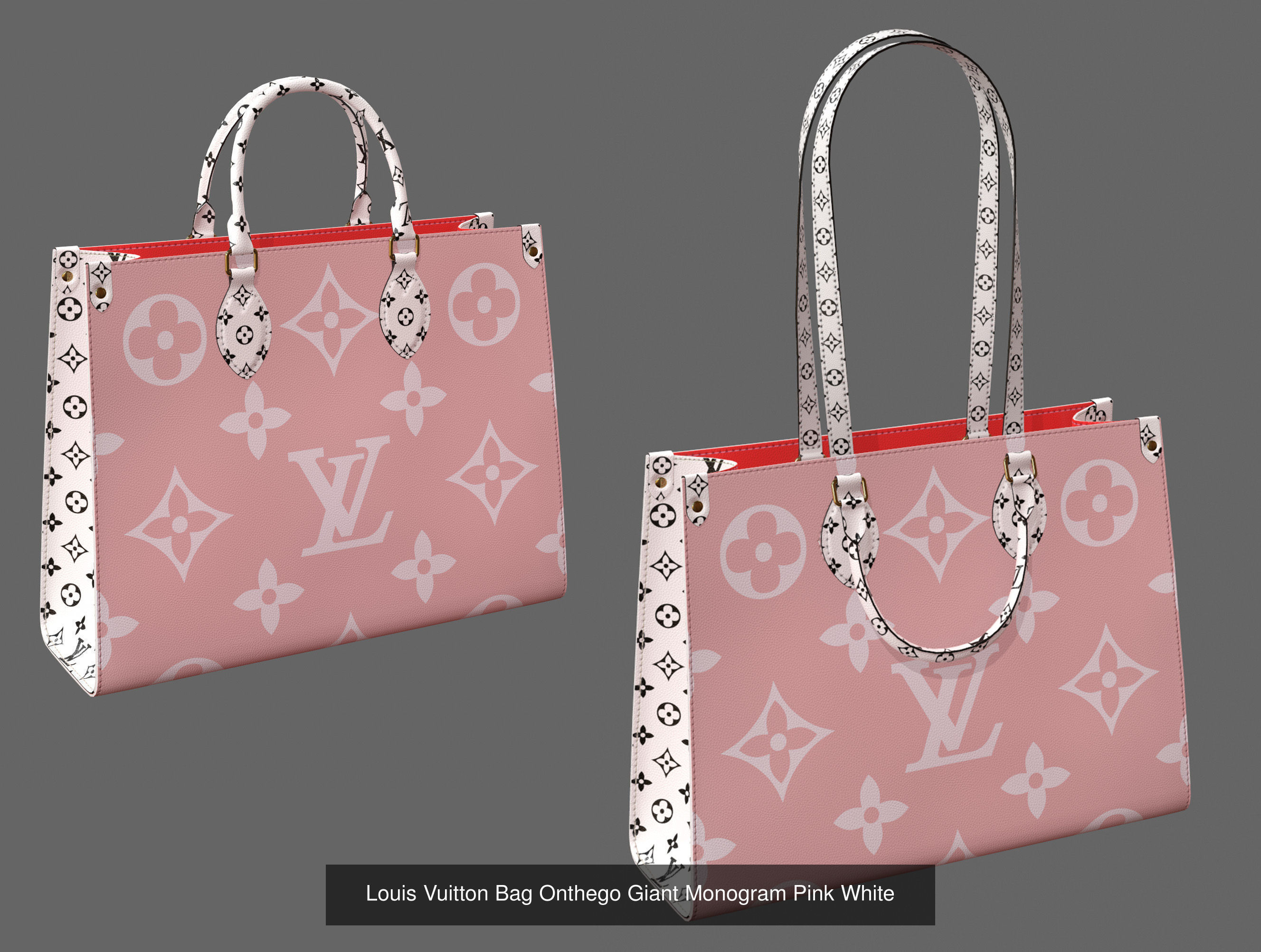 Louis Vuitton Onthego 12 Bags 3D Model Collection_8